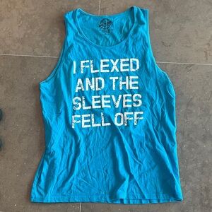 Crazy Dog T-Shirts Teal Graphic Tank